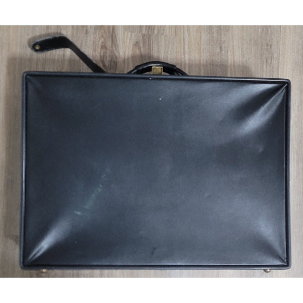Vtg Hartmann 26" Black Belted Leather Suitcase Luggage Carry-On Read Description